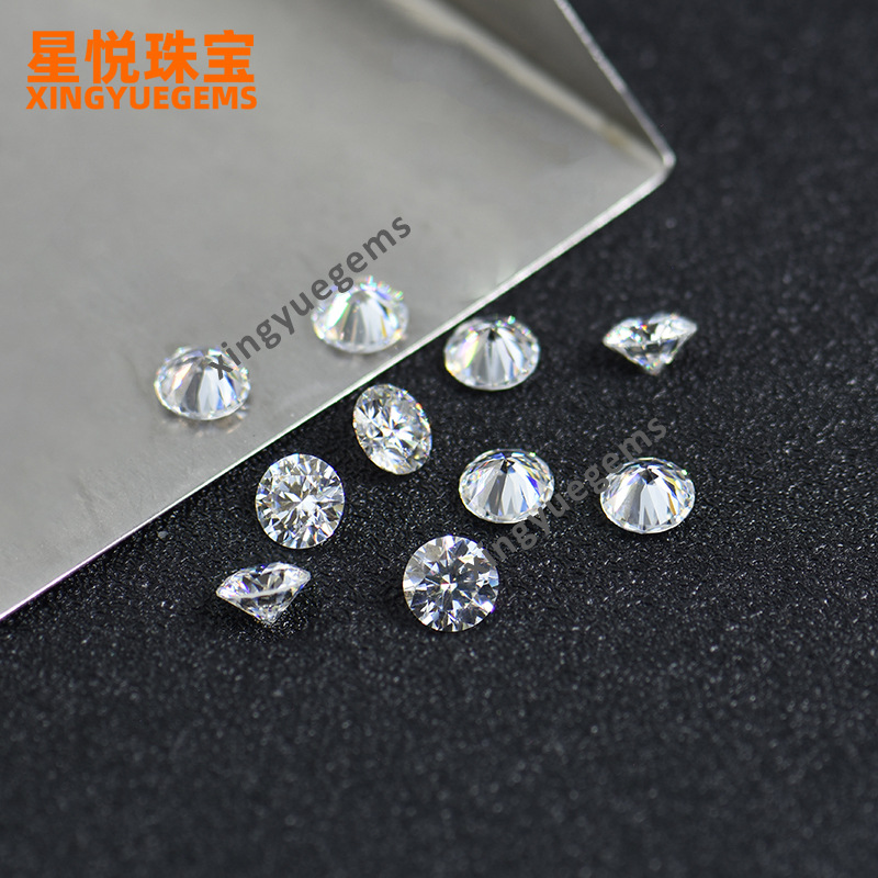 Round Eight Heart and Eight Arrows Mosan Bare Stone 0.7~2.9mm2~9 Points Jewelry Clock Matching Stone Moissanite Stone