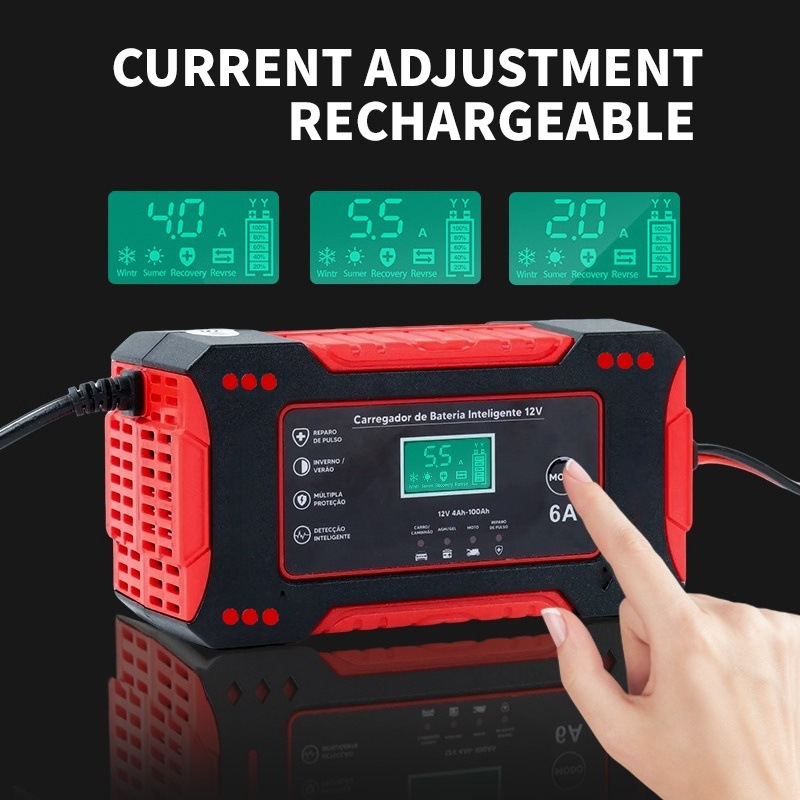 12V6A Motorcycle Battery Charger Car Battery Charger 12V Smart Repair Battery Charger