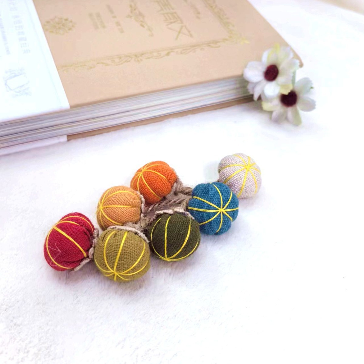 Cartoon Fabric Original Pumpkin String Mobile Phone Case Decoration Material DIY Woven Sunflower Hat Bag Pendant