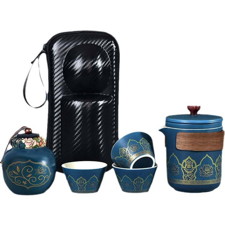 Japanese-style travel tea set suit one pot three cups Express Cup outdoor portable office custom gift gift gift gift gift