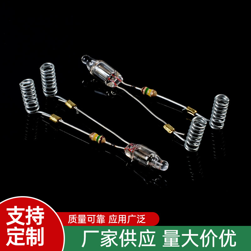 [Factory Supply] 4 * 10mm 5*13mm Red Neon Lamp Assembly Touch Welding Resistor with Spring Terminal