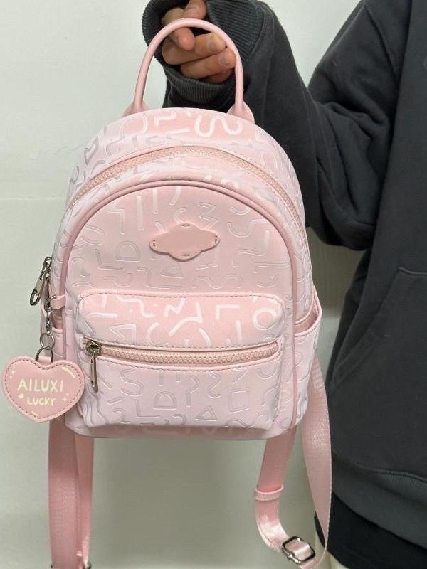 Нишевый рюкзак 2024 года, простой, модный, легкий, универсальный, розовый