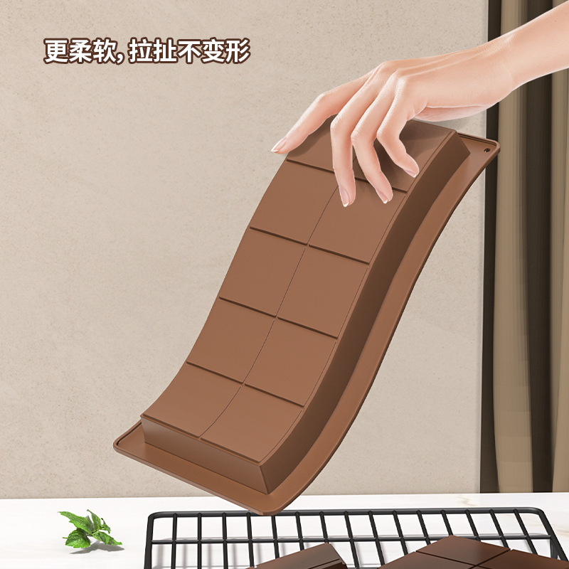 Food-Grade Cross-Border Ready-Stock New Square and Rectangular Silicone Cake Chocolate 10-Cavity Candy Mold