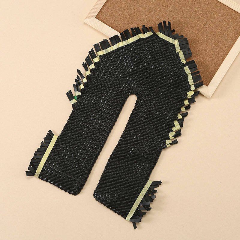 Foreign Trade Custom-Made Pu Handmade Rattan Woven Sandals Women's Upper Material Semi-Finished Upper Rattan Woven Upper Accessories