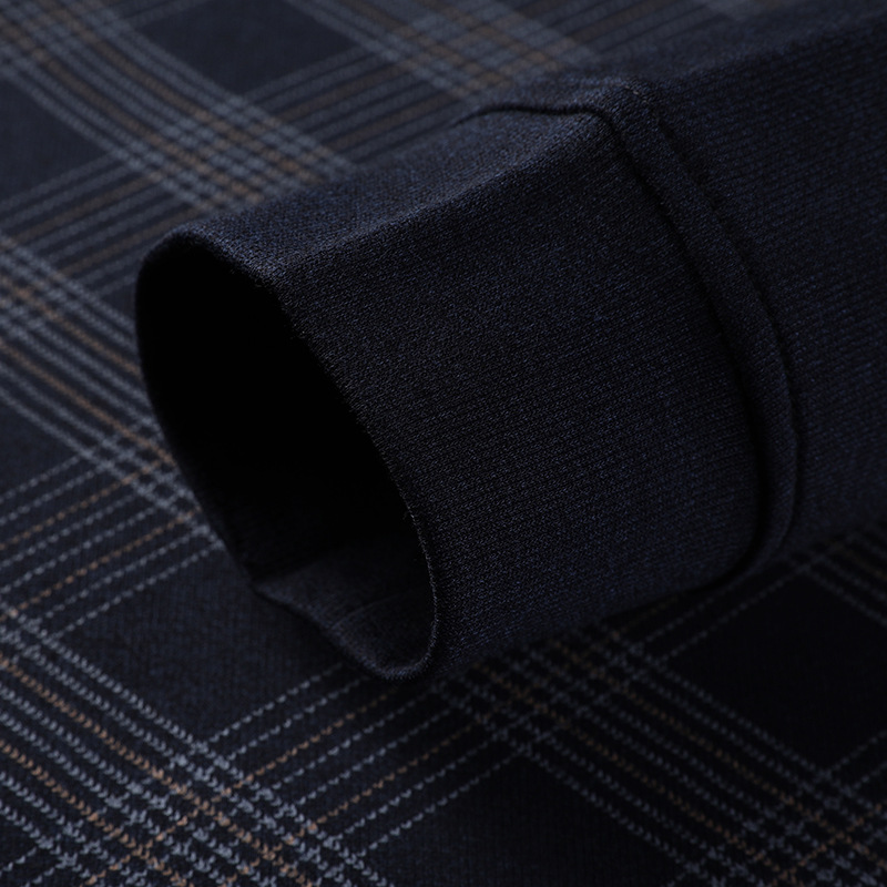 Autumn long-sleeved T-shirt for dad spring and autumn thin fake two-piece loose lapel middle-aged casual top bottoming shirt