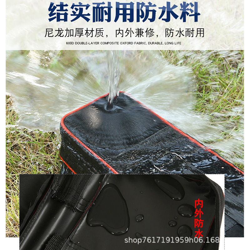 Black and Red Double Layer Three Layer Back Dual-purpose Fishing Rod Large Black Sea Rod Large Capacity Sports Backpack