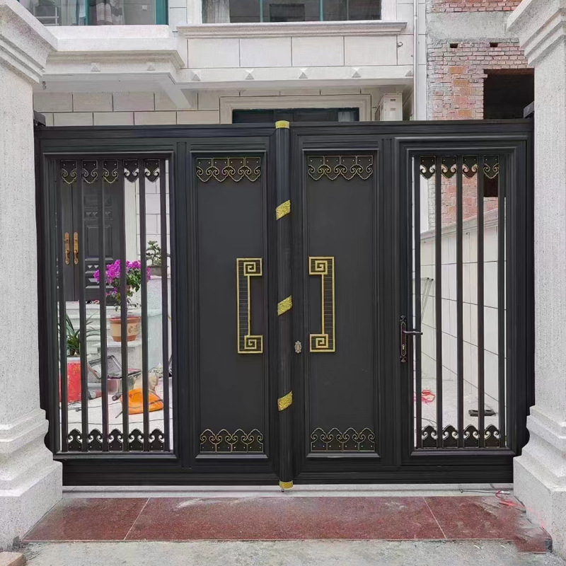 Chinese Courtyard Gate Aluminum Alloy Courtyard Villa Normcore Modern Self-Built House Aluminum Art Gate New Chinese Style Aluminum Art Gate