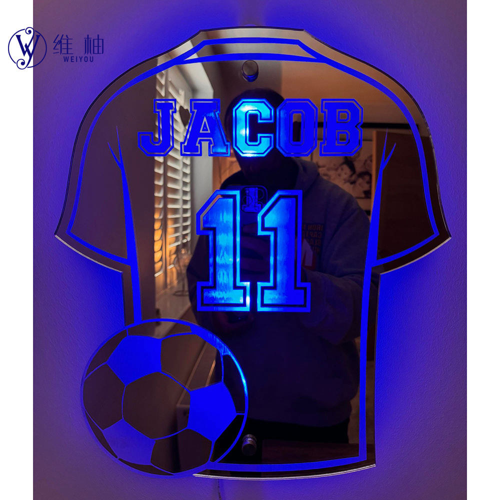 Cross-border 12-color marquee jersey mirror personalized DIY name football jersey number bedroom pendant