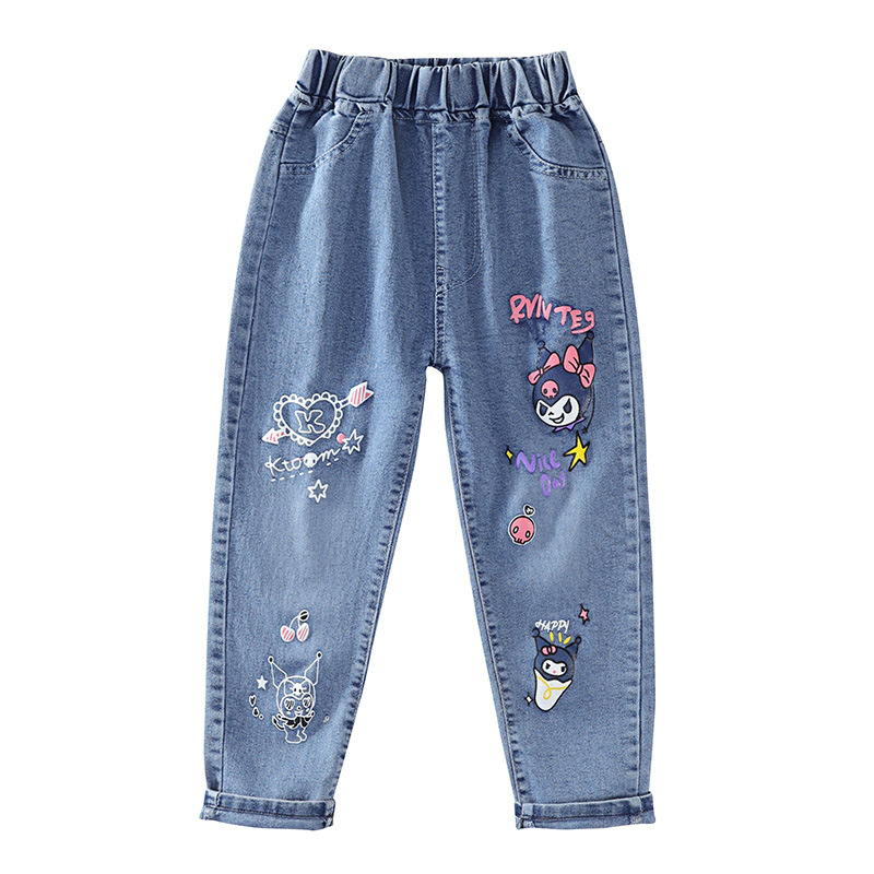 Children's Wear Girls' Jeans 2025 Spring and Autumn New Korean Style Western Style Middle and Big Children Casual Children's Torre Long Pants