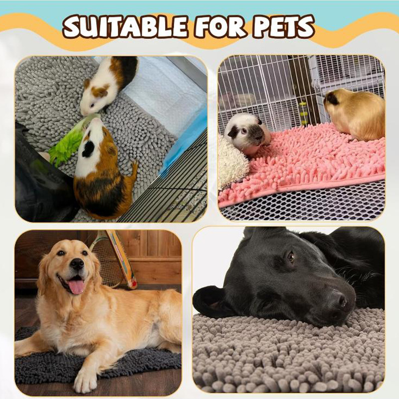 Cross-Border New Guinea Pig Cage Lining Chenille Plush Anti-Slip Mat Reusable Washable Small Pet Rabbit Mat