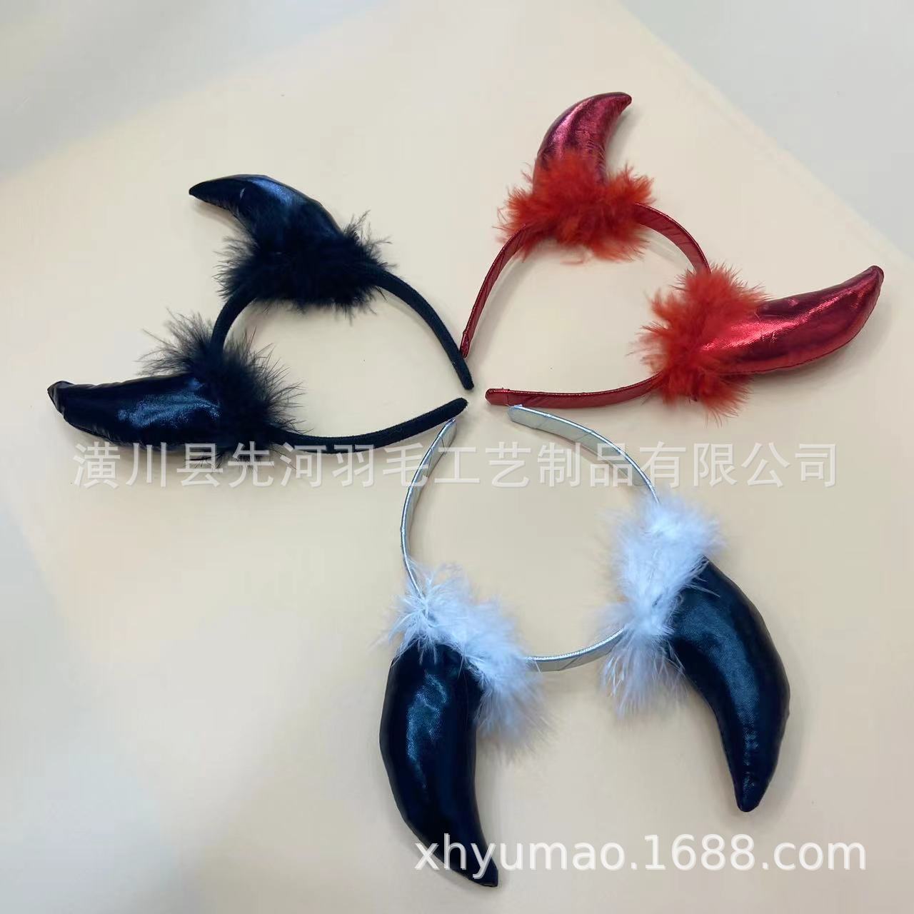 Feather Angel Ring Headband Headwear Horn Head Buckle Halloween Christmas Party Ball with Lamp Headband Angel Stick