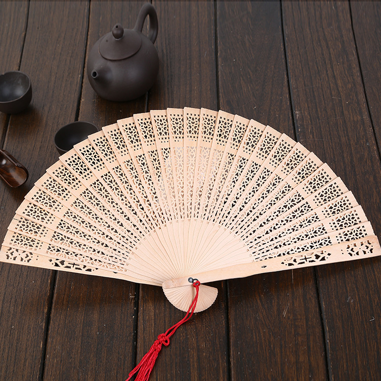 8inch Complete Fragrant Wooden Fan Creative Gift Craft Fan * Attractions Hot Selling Souvenir Fan * Folding Fan * Foreign Trade Export Fan