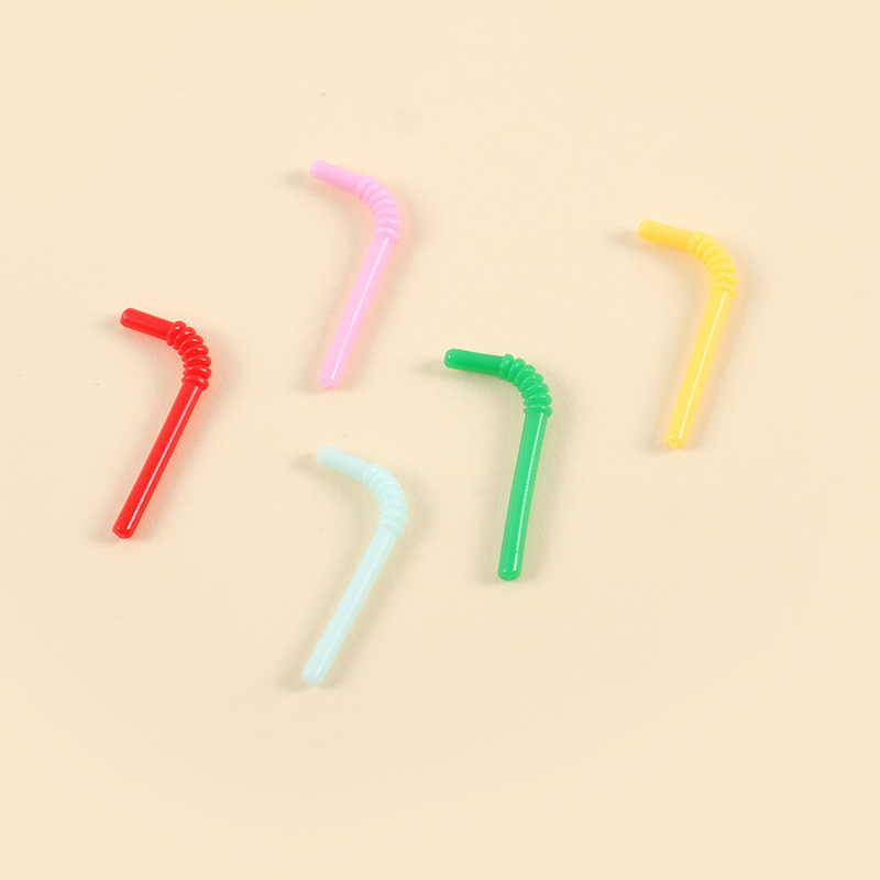 Simulation miniature mini straw milk tea cup color solid straw doll house food play scene ornaments accessories toys