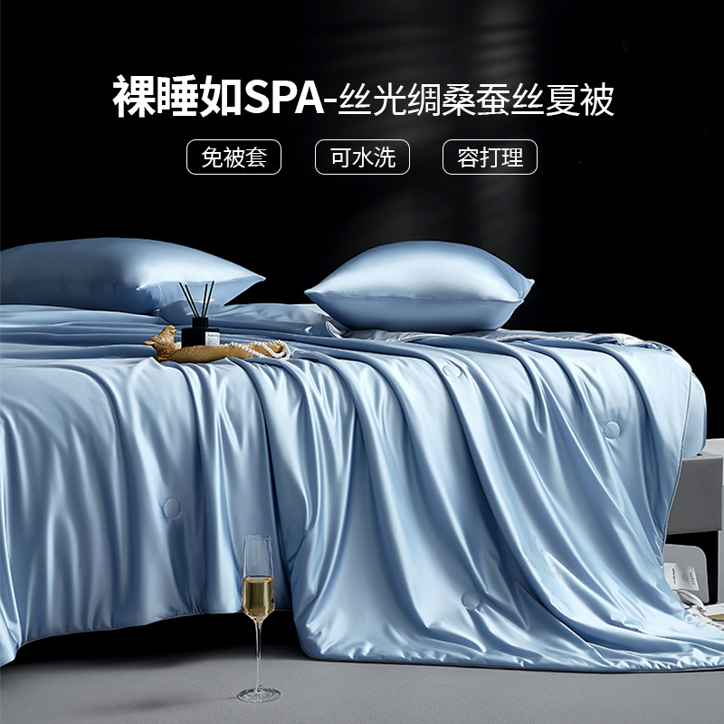High-End Washable Cool Mulberry Silk Summer Quilt Real Silk Summer Quilt Tencel Ice Silk Air-Conditioned Quilt Quilt Core