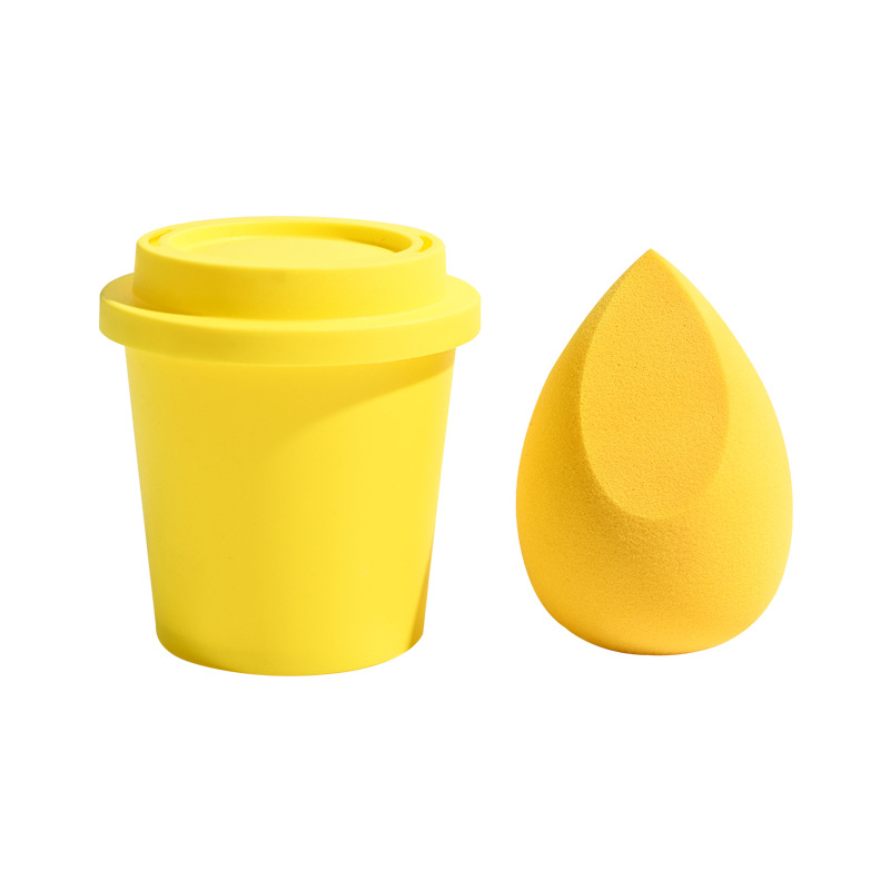 Powder Puff Coffee Cup Beauty Storage Box Air Cushion Beauty Egg Pp Plastic Packaging Box Wholesale 50 Pieces Per Pack Cosmetics