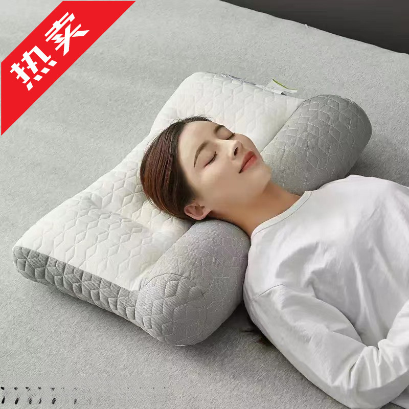 Household anti-traction latex pillow adult cervical spine protection sleep does not collapse high pillow latex filled pillow core factory wholesale
