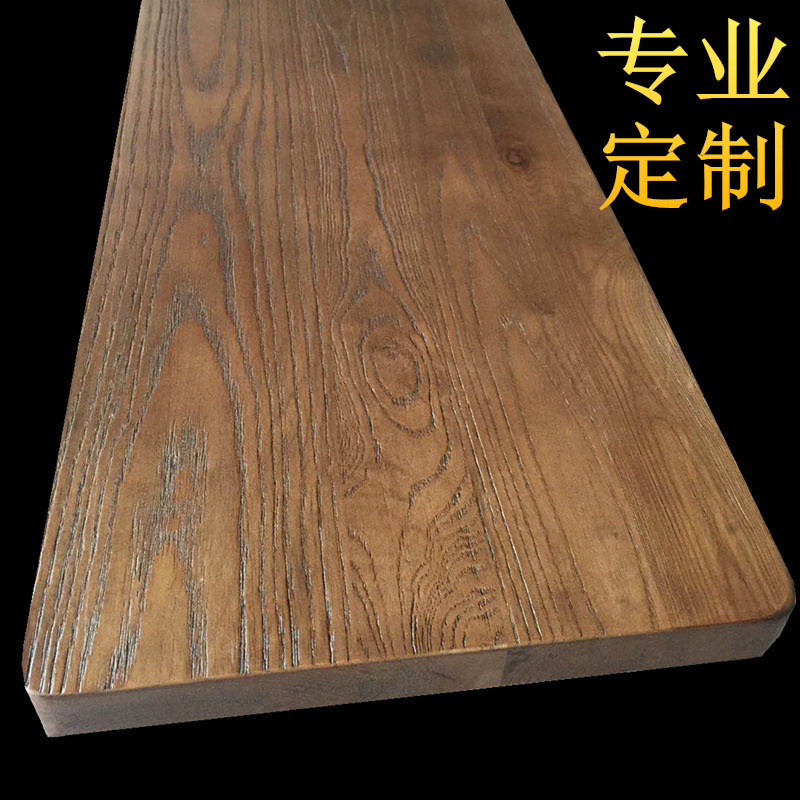 Old Elm Wood Solid Wood Board 2m Long Dining Table Log Tea Table Countertop Bay Window Bar Table Office Desk Factory