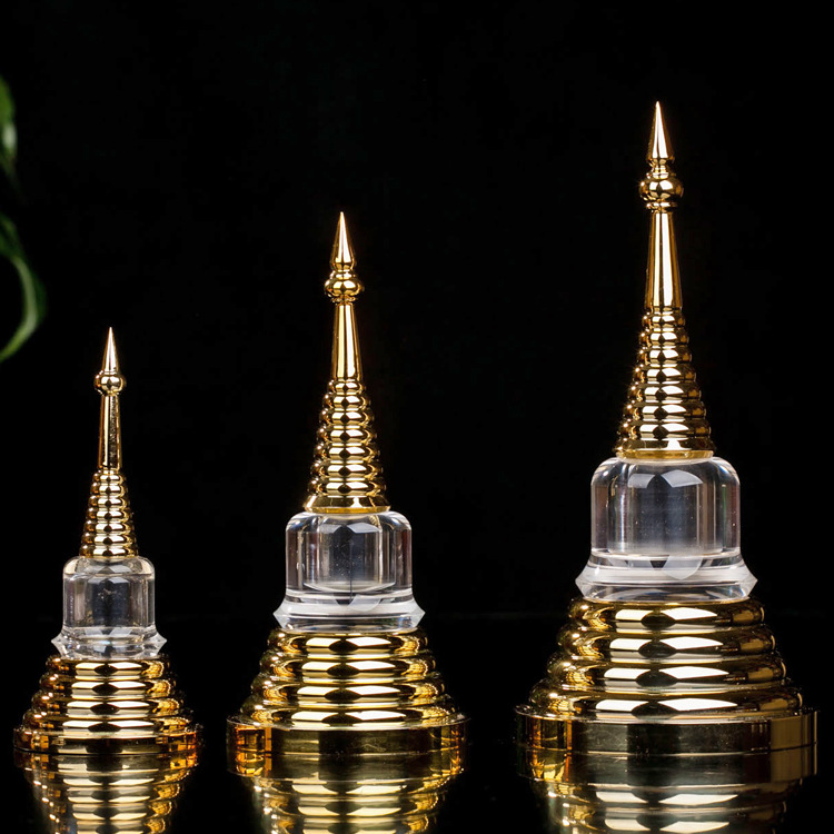 Золотая акриловая реликвия пагода с прозрачными облаками для буддийского зала