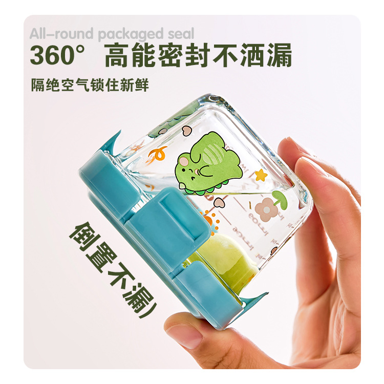 Baby Glass Food Bowl Sealed Jar Portable Travel Mini Snack Storage Jar Glass Safety Box Wholesale