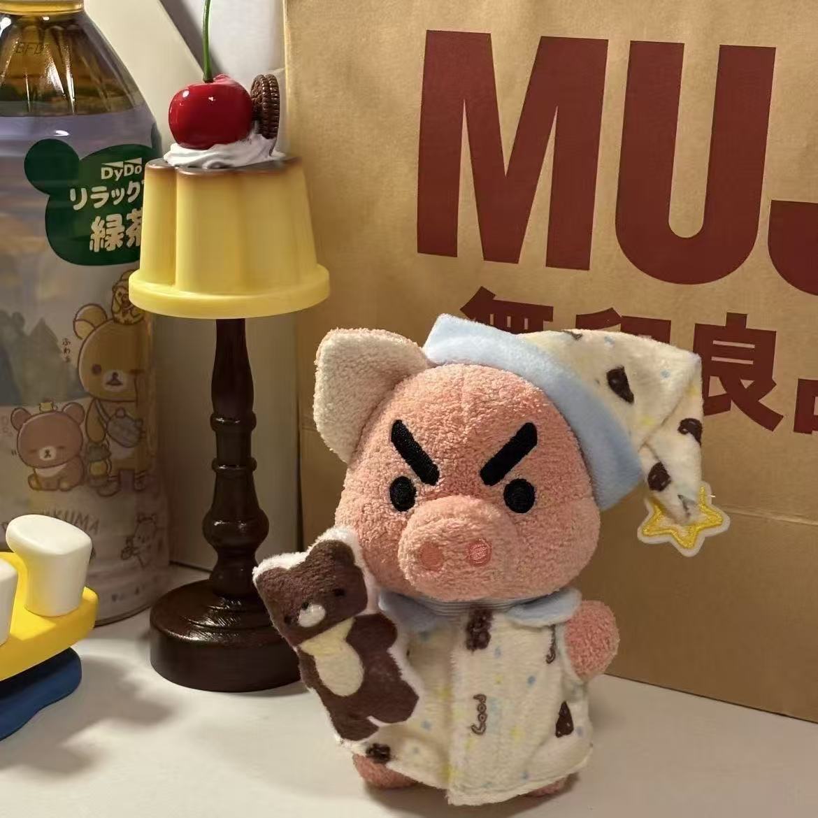 10cm Cute Cartoon Stuffed Pajamas Piggy Set Doll Backpack Car Ornament Small Pendant Birthday Gift