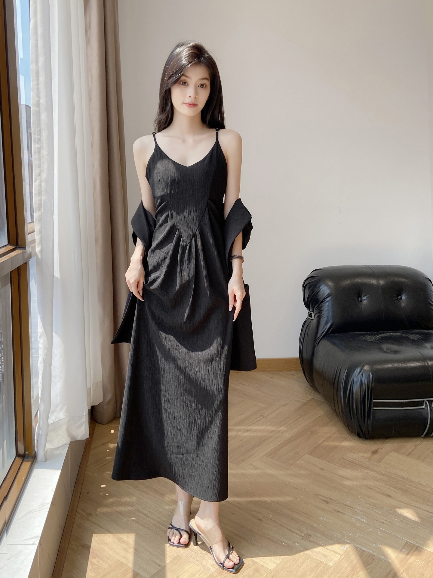 Spot 6028 Plus Size Women's Summer Thin Slightly Fat mm Suit Slim Suspender Skirt Short-Sleeved Two-Piece Set