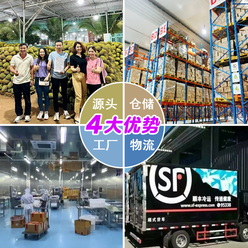 First-Class Thai Imported Golden Pillow Durian Frozen Durian Meat Fresh Fruit Source Wholesale Whole Box 20kg