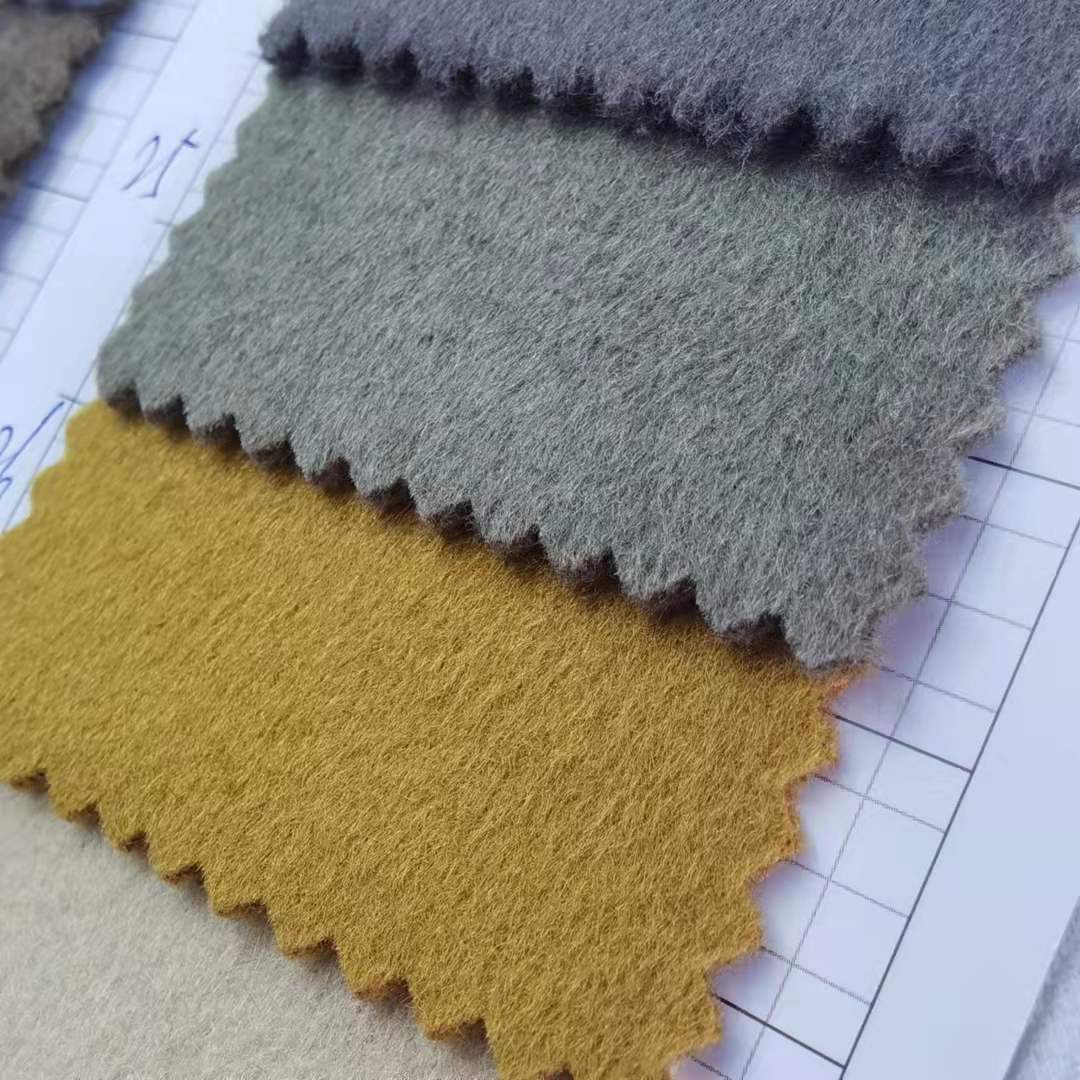 Korean and Japanese double-sided velvet cloth women's woolen coat double-sided tweed trench coat fabric from stock