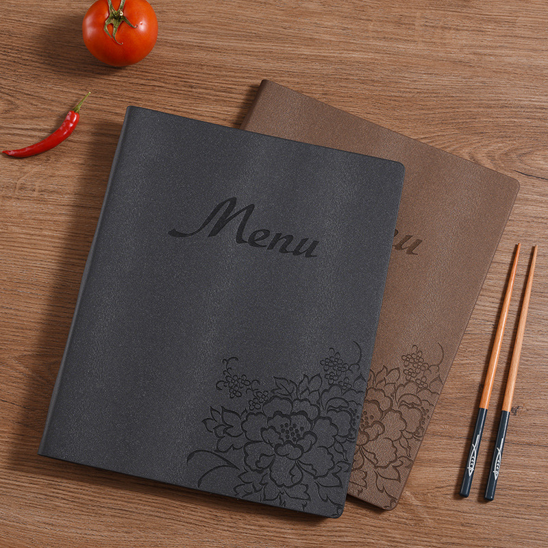 High-Quality Leather A4 Transparent Bag Insert Hotel Service Guide Menu Book Wine Price List Production
