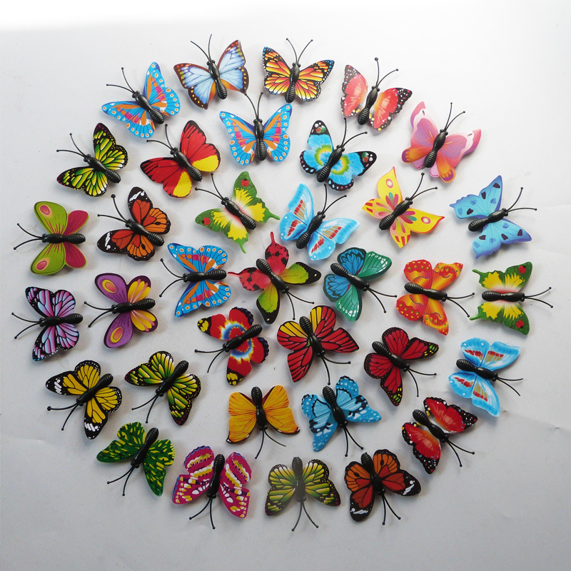 Factory Direct Sales Pvc Artificial Butterflies 3D Butterflies Factory Wholesale Street Stall Supply Butterfly Wholesale