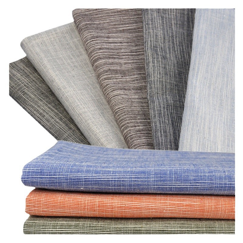 Manufacturer Wholesale Polyester Cotton and Linen Yarn-Dyed Plain Pure Color Fabric Clothing Fabric Bags Shoes Hats Curtains Tablecloths 025