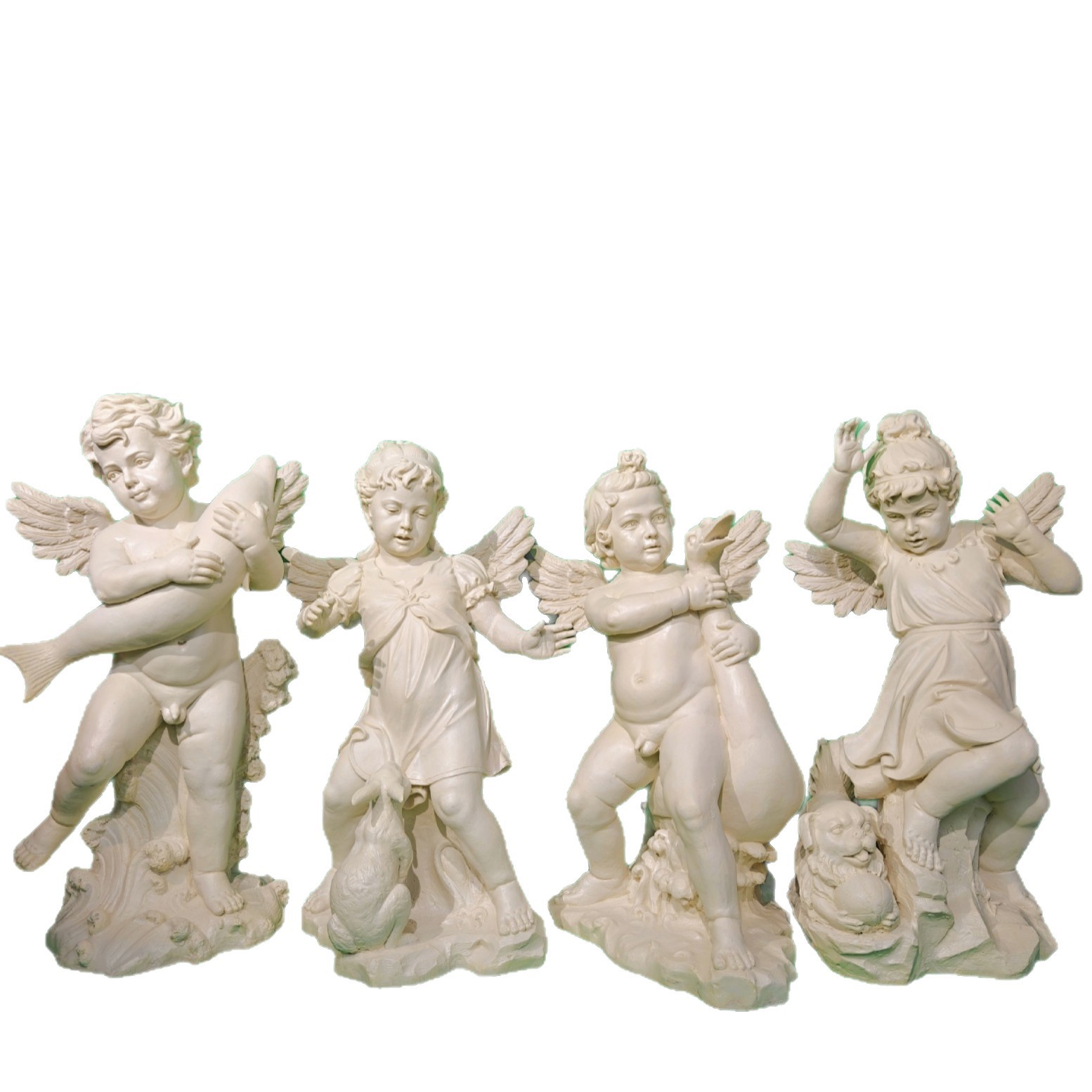 European Stone Sculpture Angel Large Western Character European Little Angel Statue Garden Sculpture Crafts Ornaments Retro