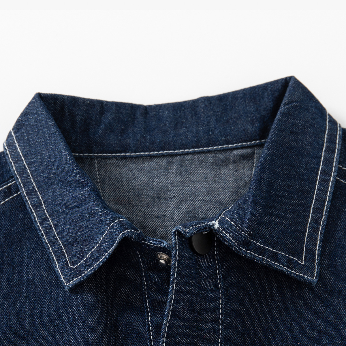 Monochrome Bright Line Boy's Denim Jacket Soft Micro-elastic Denim Jacket Hatless Small Pocket Children's Cotton Jacket