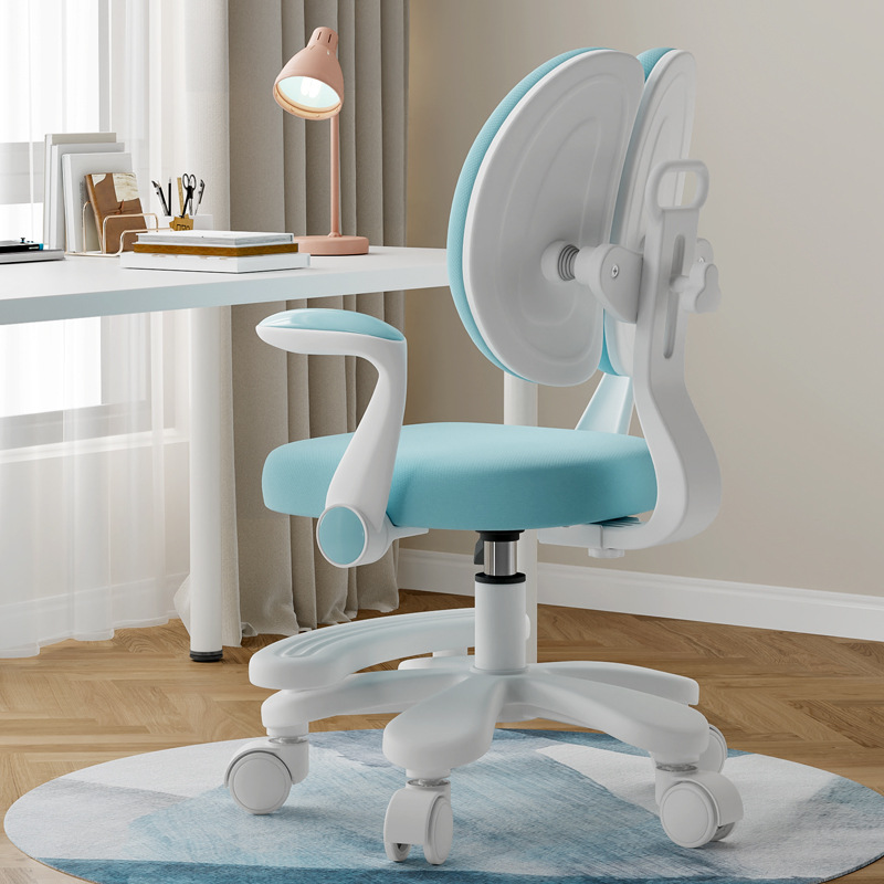 Primary School Students Correct Sitting Posture Homework Chair Children's Learning Chair Liftable Home Mobile Learning Chair with Backrest