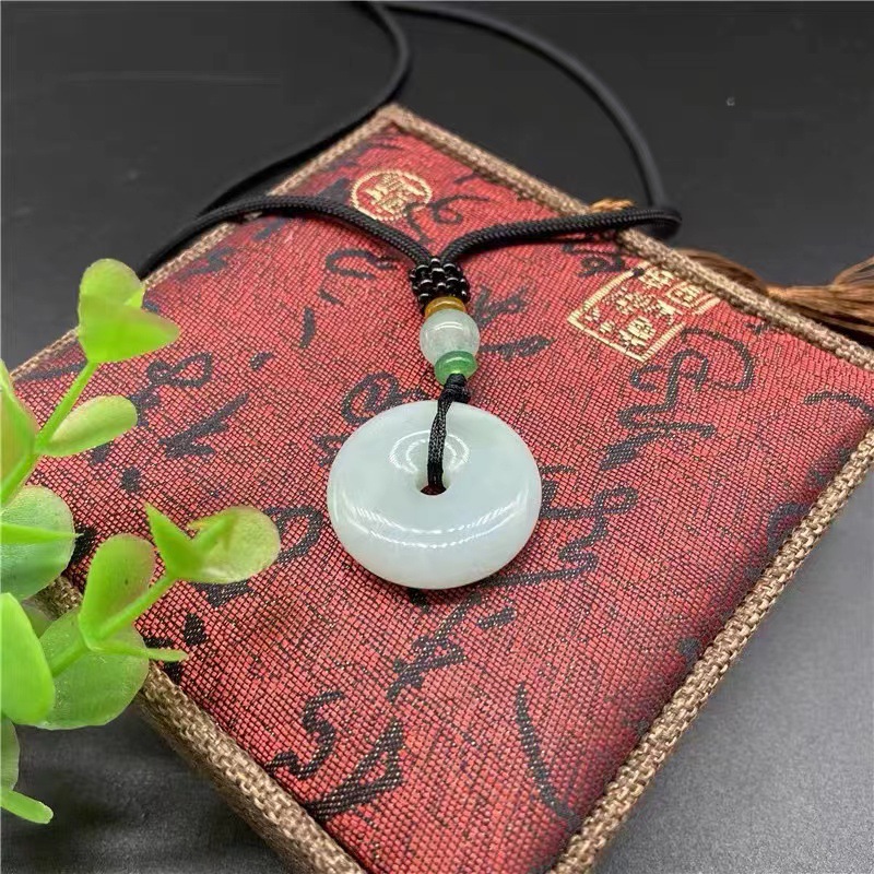 Natural Burma A goods Jade safety buckle pendant Jade jade pendant necklace pendant men's and women's gifts four Wholesale