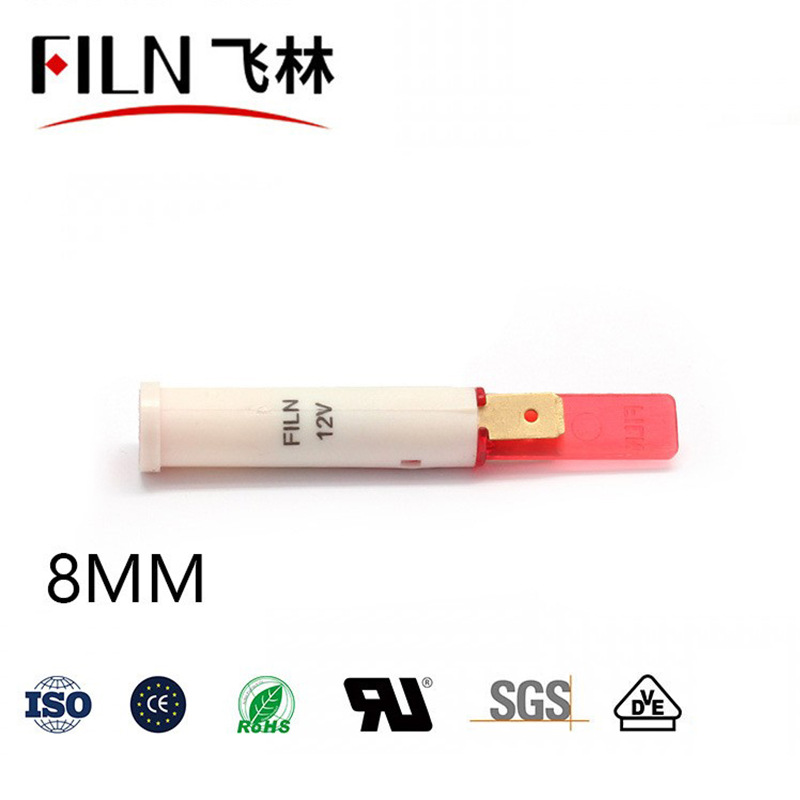 8mm plastic pin indicator LED snap-in 12V220V western kitchen equipment signal lamp (FL1P-8QJ-1)
