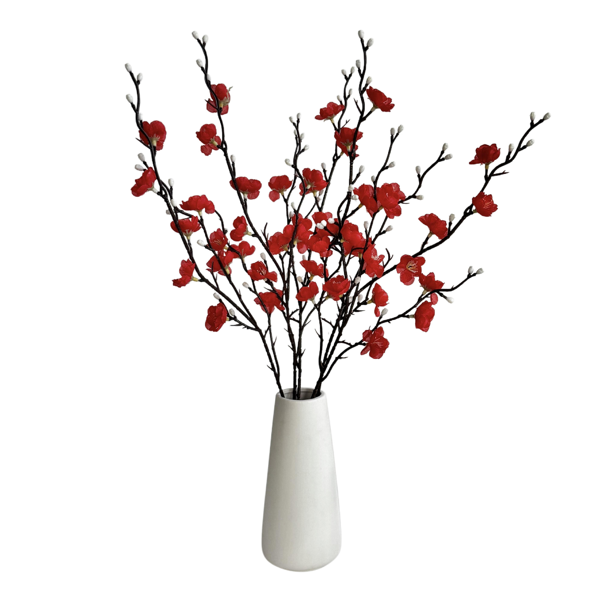 Cross-border Hot Sale 55CM Single Plum Blossom White Mini Chimonanthus Artificial Flower Chinese Home Decoration Arrangement