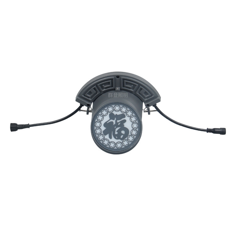 Manufacturer's Outdoor Lighting Project before and after Luminous Led Corrugated Lights for Ancient Buildings and Temples Double-Sided Luminous Tile Lights 9W