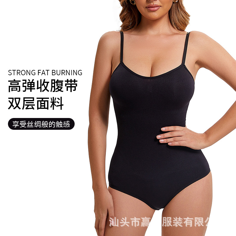 Cross-border corset one-piece women's belly contracting hip lifting T-shaped corset postpartum corset waist plus size shaping bodysuit