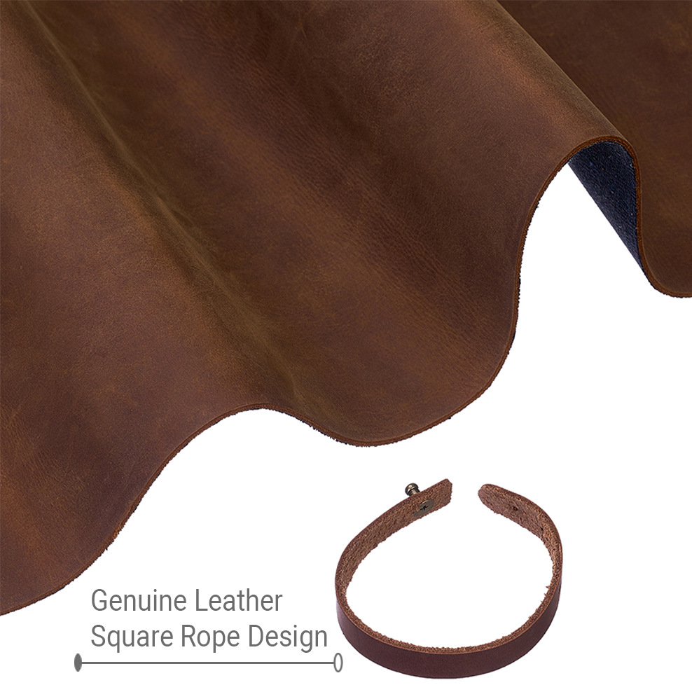 Bourbon Brown Crazy Horse Leather 1.8-2.1mm Wholesale Double Layer Cowhide Various Sizes Leather Sheets Handmade Leather Vintage