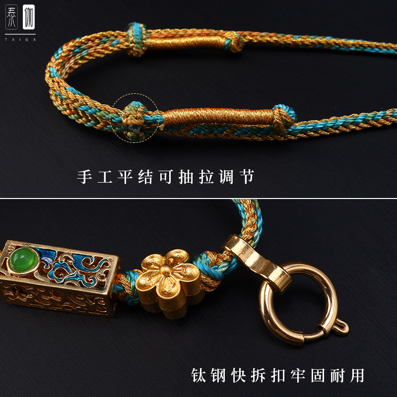 Xizang-Style Hand-Woven Necklace Cord Clavicle Pendant Cord Xizang Color Matching Tangka Accessory Cord Internet Celebrity Style Tg075