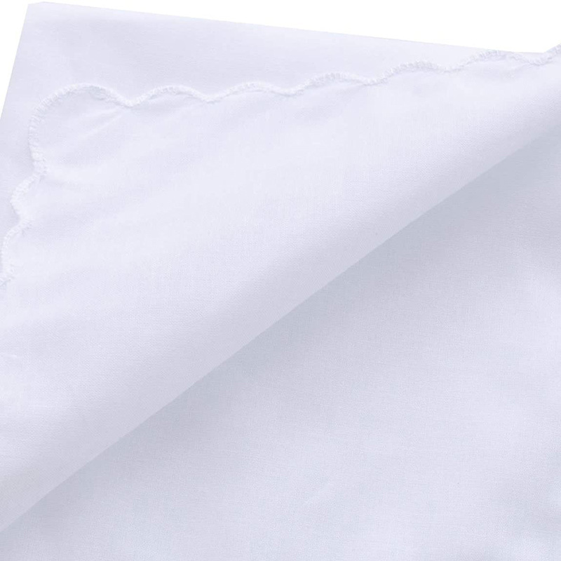 Pure cotton white handkerchief pure white square towel painting hand-painted tie-dyed handmade tooth edge embroidery factory wholesale