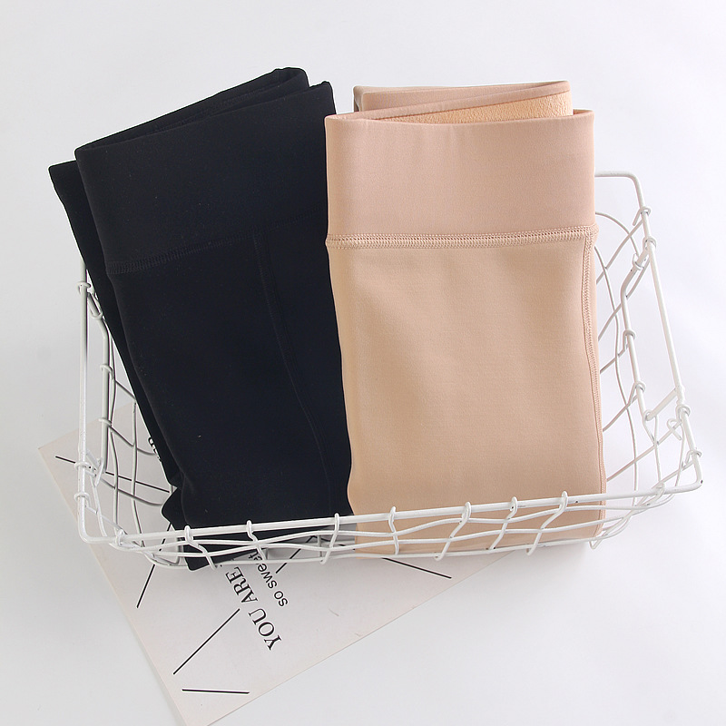 Bare Leg Artifact Women's Autumn and Winter Naked Skin Color One fleece-lined Thickened Black Leggings Pants Exterior Wear 7015