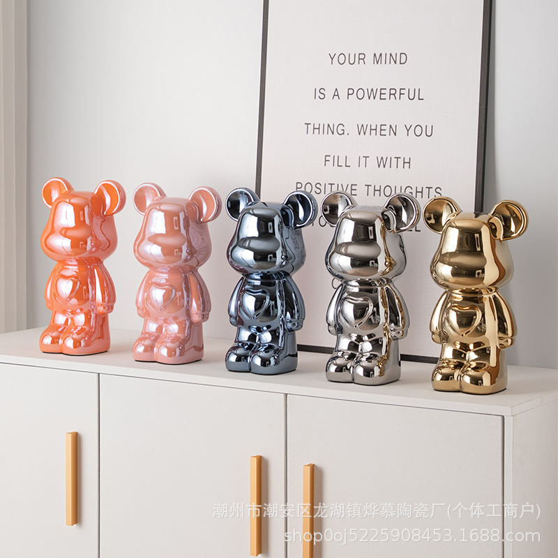 Керамический декор медведя для ТВ-кабинета, новоселье