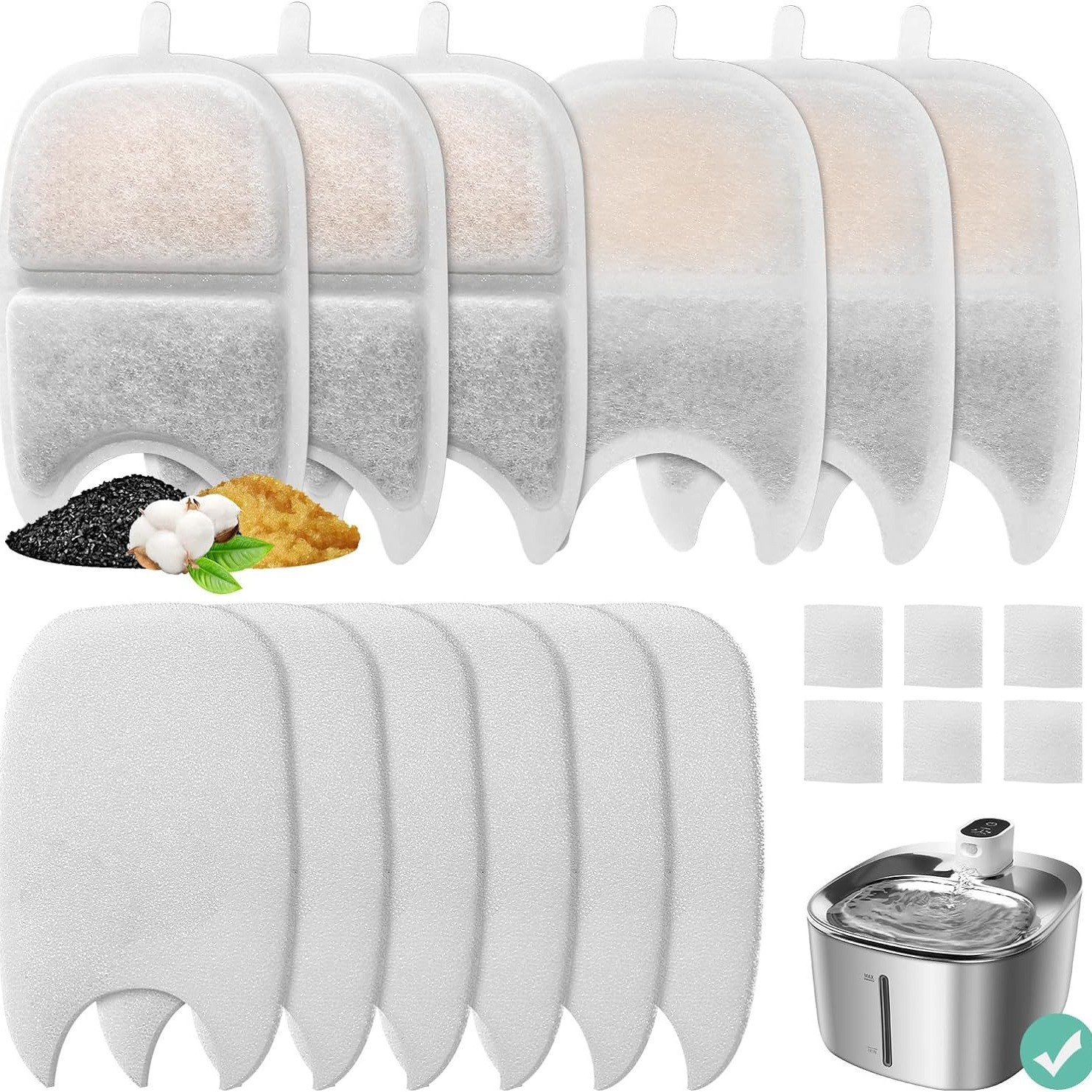 Pet Water Dispenser Filter Element Filter Cotton Cat and Dog Pet Supplies Activated Carbon Filter Factory Direct Sale