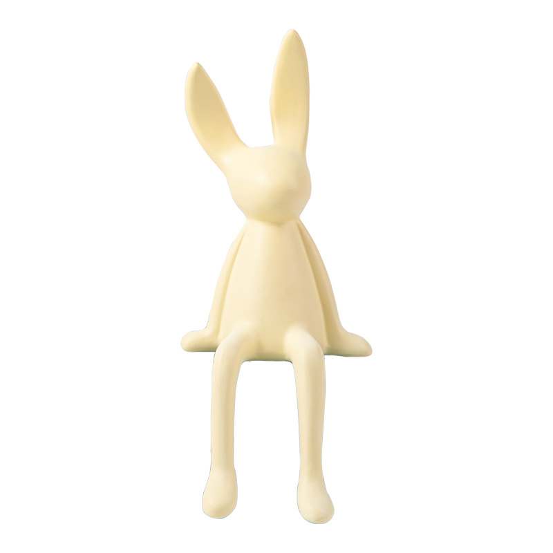 Macaron Creative Cartoon Sitting Posture Long Ear Rabbit Ornaments High-end Light Luxury Living Room TV Cabinet Wine Cabinet Entrance Decorations