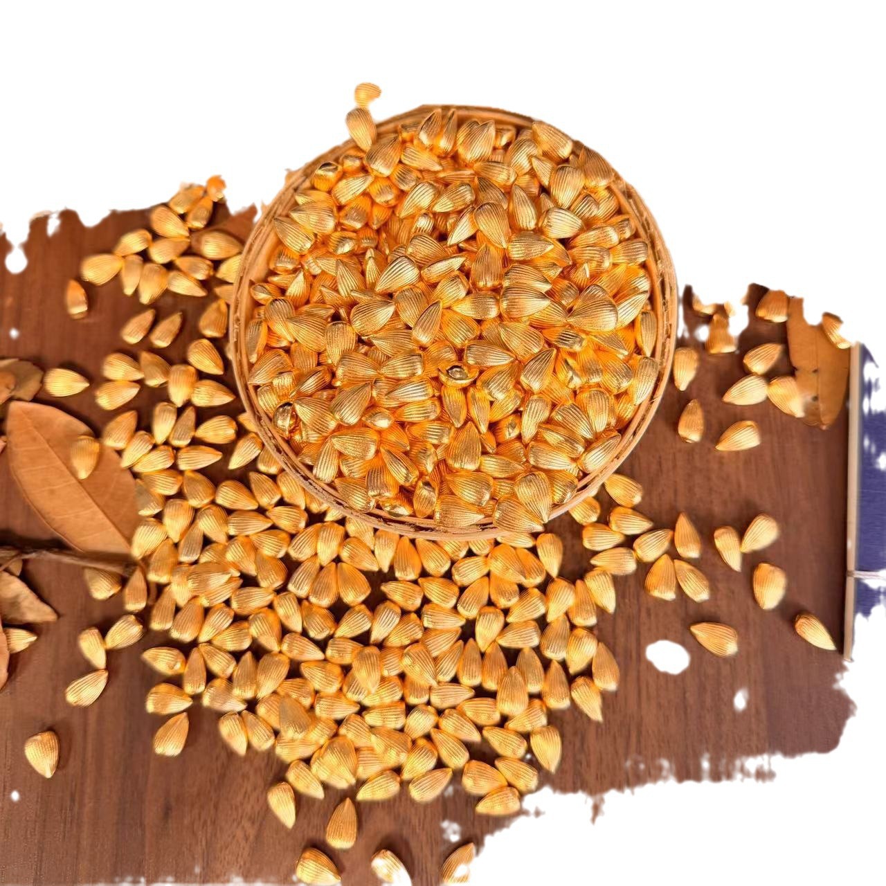 Senshe Artificial Mini Gold Ingot Sand Gold Solid Small Ingot Gold Melon Seed Wishful Abacus Solid Gold Bar 1.0cm