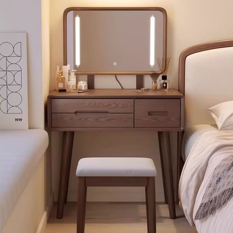 New Chinoiserie Dressing Table Solid Wood Dressing Table Bedroom Small 2025 New Modern Simple Style Dressing Cabinet Dressing Table