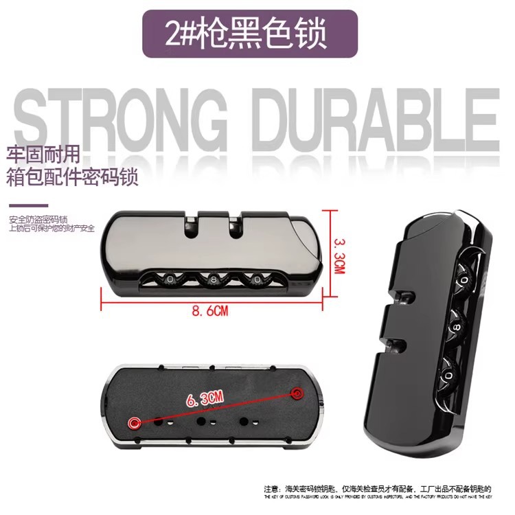 Suitcase Password Lock Universal Pc Zipper Box Abs Box Password Lock Trolley Case Accessories Replaceable Silver Lock