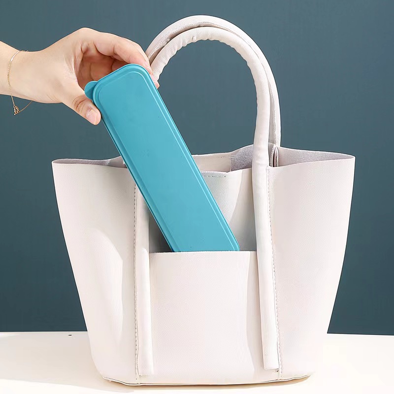 Four-piece set of wheat straw knife, fork, spoon and chopsticks Portuguese tableware outdoor fruit fork portable meal factory direct sales