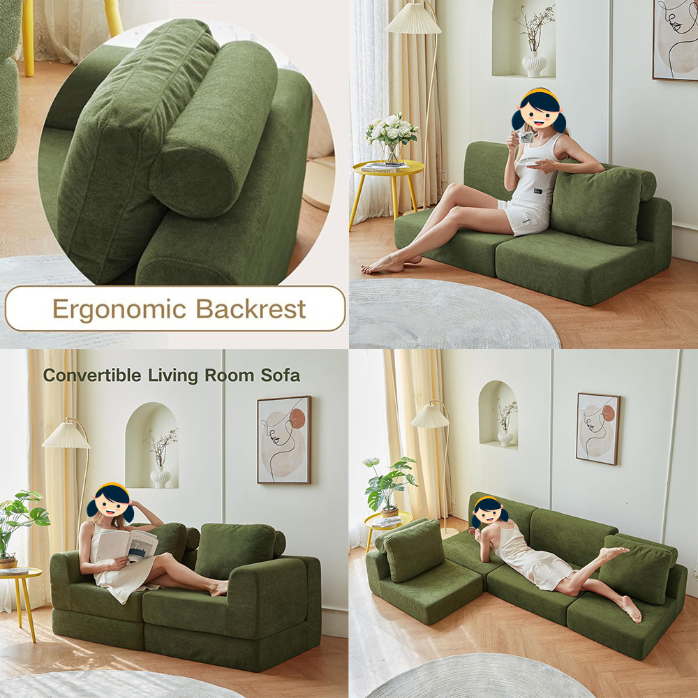 Modern Minimalist Furniture for Home Bedroom, Foldable Sofa, Creative Corner Ins-Style Single Compressed Sponge